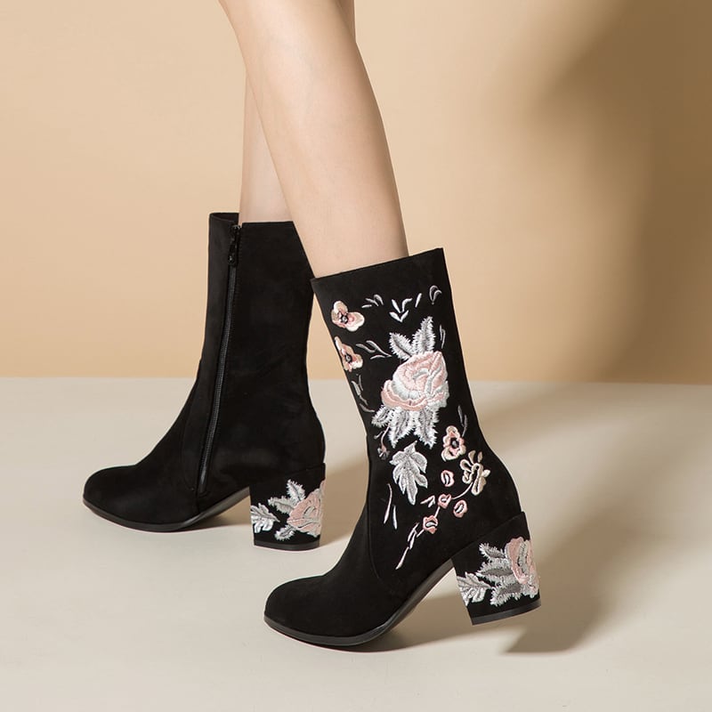 [Tenshi Series]★China boots★ Ethnic style Size 34-40 Embroidered Chinese clothes Chinese dress Autumn/Winter Good temperament