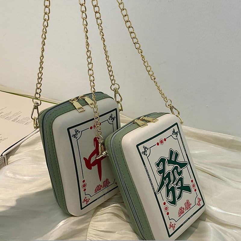 [TIANBAI series] ★Shoulder bag★ 3 types Mahjong mahjong cute green color scheme bag