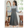 Load image into Gallery viewer, [DANSAIZI Series] ★One Piece★ Faux Layered Ladies' Work, Date, School, Easy to Match, Gray, Gray
