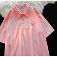 Load image into Gallery viewer, [Fleeing Earth Series]★POLO Shirt★ 3color Tops Cute Ladies Moe Apricot Pink Gray
