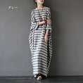 Load image into Gallery viewer, [LIANSHANG series] ★China style dress★ 3color loose body cover horizontal stripes striped pattern literary style
