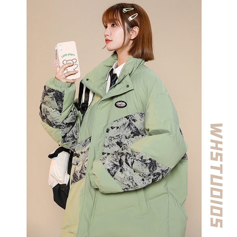 [Ushiomiomi Series] ★Winter Coat★ 4color Cotton Coat Unisex Men's Print Fashion ML XL 2XL