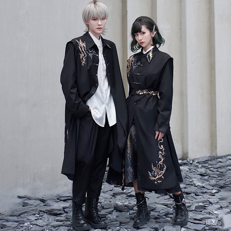 [Kyoto---Hoseigo series]★China style coat★Trench coat embroidery Unisex slimming Chinese clothing for men and women