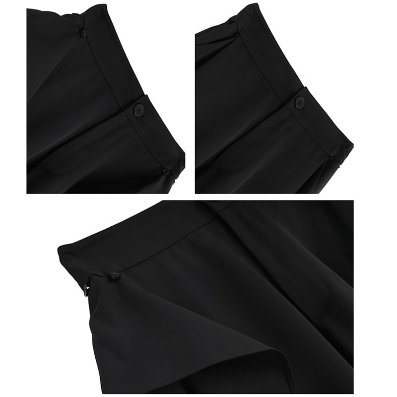 [Big Blue Dragon Series] ★China style pants★ 2color bottoms Casual Plain Black White Slimming fit