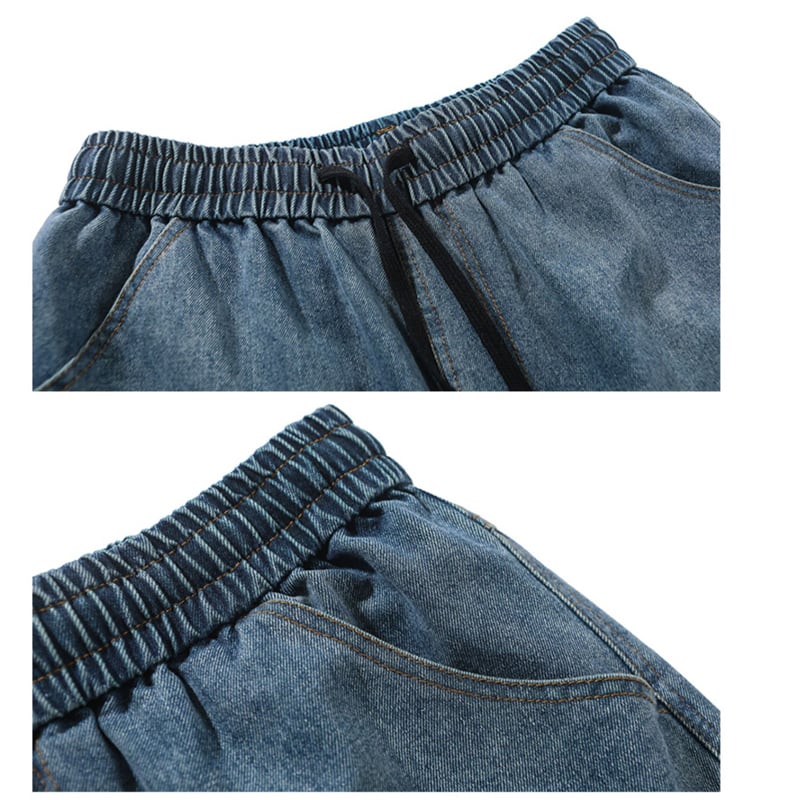 [XUNJIA series]★Denim pants★ 2color bottoms pants unisex men's large size color scheme black blue