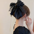 Load image into Gallery viewer, [Drejew Series] ★Hair Ornament★ Hair Clip Ladies Accessory Ribbon Fringe Large Date Black
