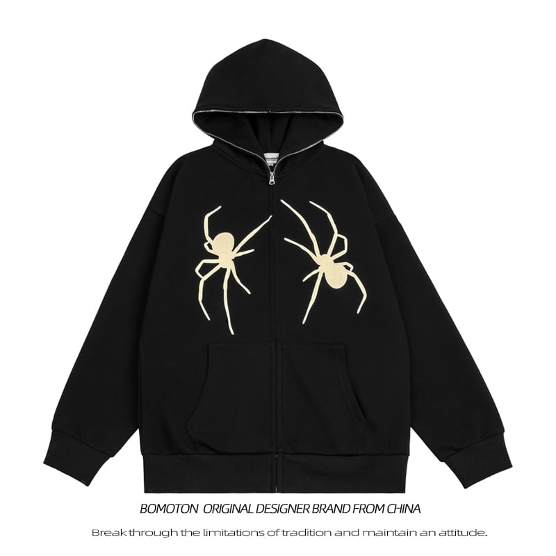 [MOISHE TIDE Series]★Outerwear★ 2color Parka Spider Spider Pattern Unisex Men's Fashion Cool