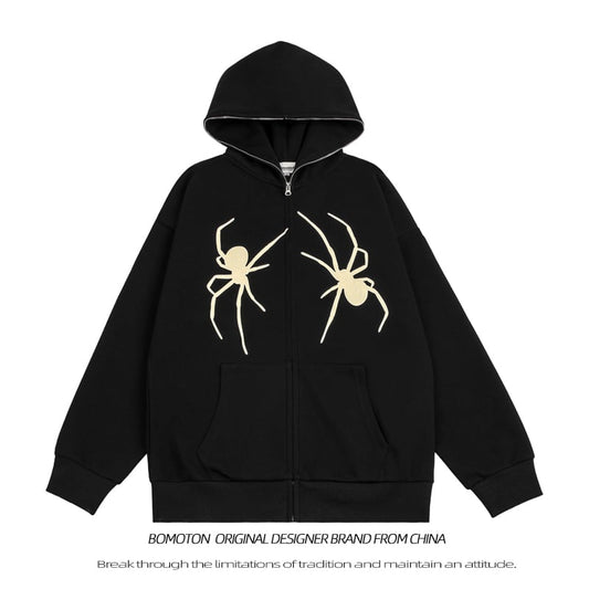 [MOISHE TIDE Series]★Outerwear★ 2color Parka Spider Spider Pattern Unisex Men's Fashion Cool