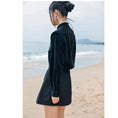 Load image into Gallery viewer, [Big Blue Dragon Series] ★China style outerwear★ Mini length Chinese button Mini length black black Chinese clothing
