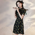 Load image into Gallery viewer, [YUEQIAO Series]★China Dress★ Improved Short Length Chinese Style Dress Chinese Clothes Cute Black Black
