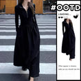 Load image into Gallery viewer, [JIFEI Series] ★Dress★ Switching Simple Long Length Cute Slimming Easy to Match Black Black
