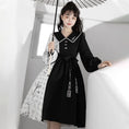 Load image into Gallery viewer, [Dust Smoke Cloud Dream---Boku Bamboo Series] ★Chinese style dress★ Long sleeve switching bamboo Chinese clothing Black Black SML Original Cute
