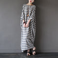 Load image into Gallery viewer, [LIANSHANG series] ★China style dress★ 3color loose body cover horizontal stripes striped pattern literary style
