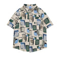 Load image into Gallery viewer, [YGCN Series] ★Shirt★ Aloha Shirt Okinawa Hawaii Tops Short Sleeve Shirt Unisex Men's Seaside Plaid Pattern
