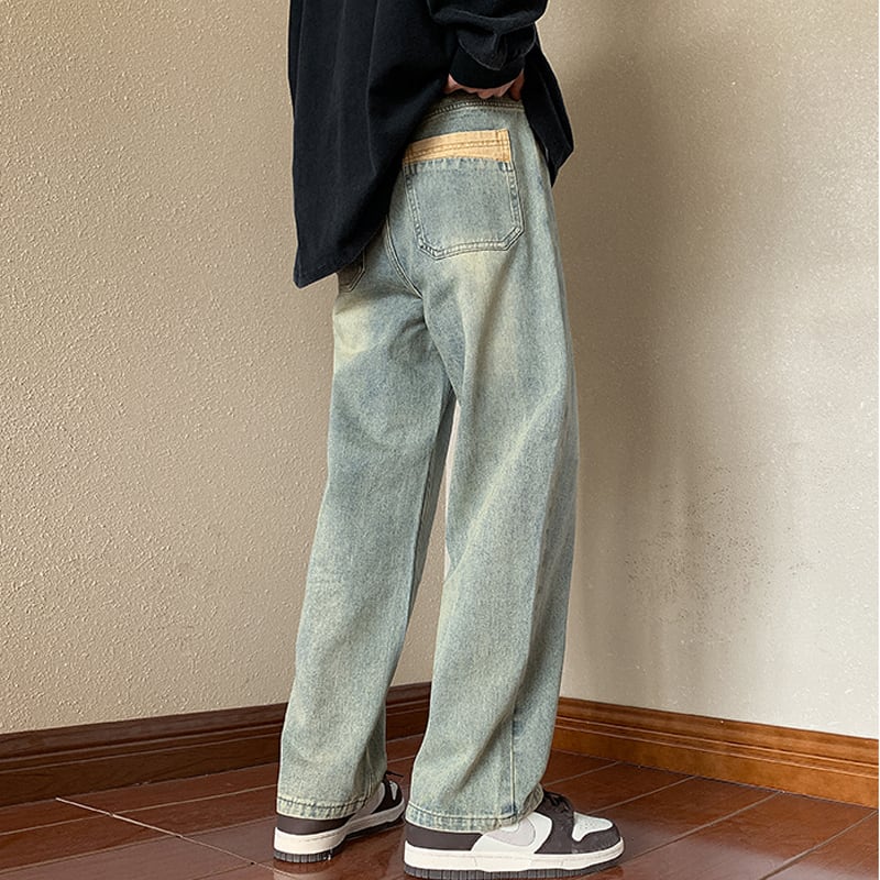 [V37 Series]★Denim Pants★ 2color Bottoms Unisex Men's Trousers Spring/Summer Easy to Match Fashion