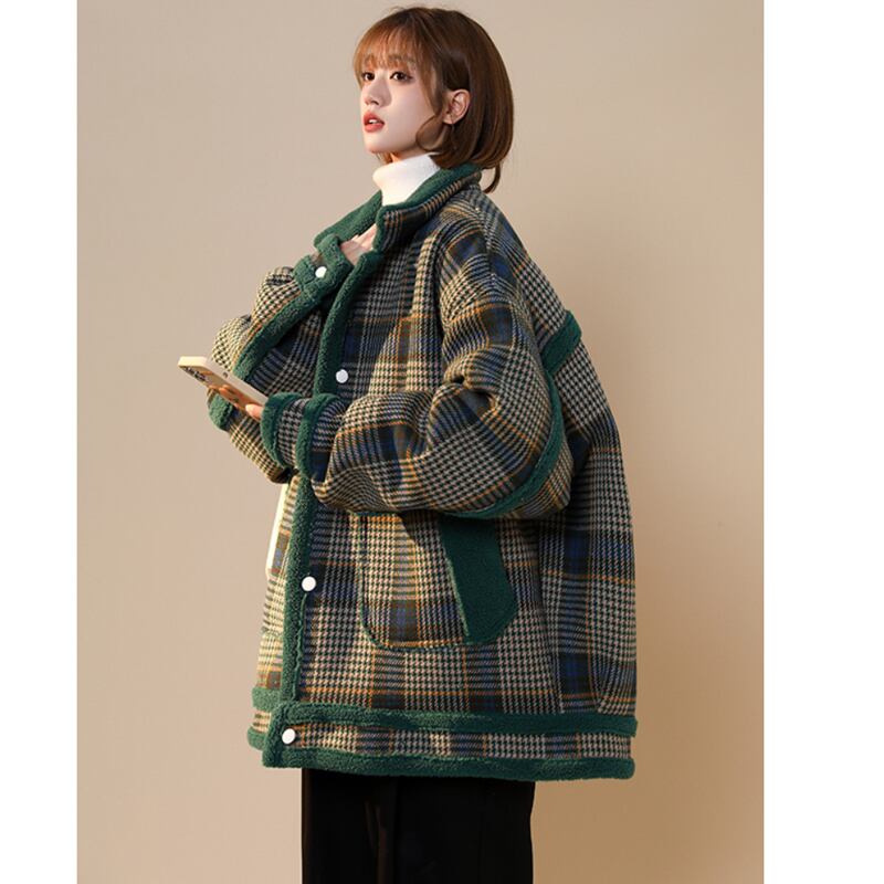 [Suikoishi Series] ★Winter Coat★ Outerwear 2color Unisex Men's Plaid Pattern No Hat Winter Jacket