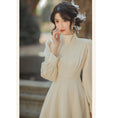 Load image into Gallery viewer, [Mrs. Sion Series] ★China style dress★ 3color stand neck gentle cute beige black red
