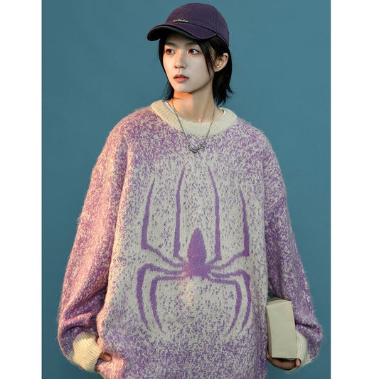 [GEBOXUAN Series]★Sweater★ 2color Tops Unisex Men's Black Purple Black Purple ML XL 2XL