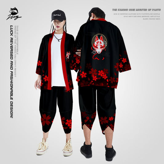 [Ryōkō Series] ★Set-up, single order★ Tops or pants, fox, men's, unisex costume, large size