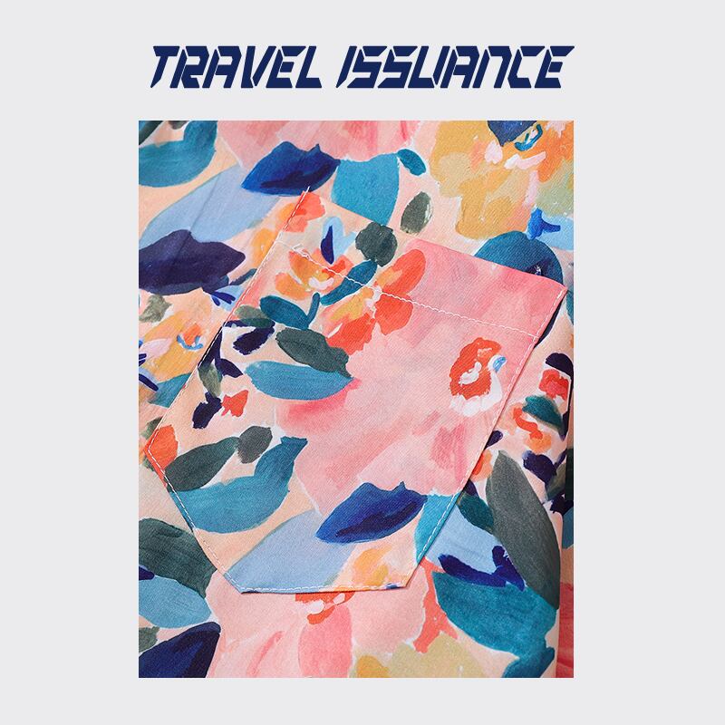 [TRAVEL ISSUANCE Series]★Oil Painting Style Shirt★ Hawaii Aloha Shirt Print Unisex Men's Aya Date Short Sleeve