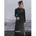 Load image into Gallery viewer, [Da Qinglong Shu Series]★Chinese style dress★ Improved Chinese dress, long sleeves, switching, long length, original, improves temperament, Chinese clothes, black
