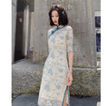 Load image into Gallery viewer, [Aishoyu Series] ★Cheongsam dress★ Sexy dress lace cheongsam large size openwork year-end party
