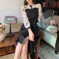 Load image into Gallery viewer, [TAOSHANG series] ★China style dress★ Large size switching slit slimming black black improved cheongsam dress
