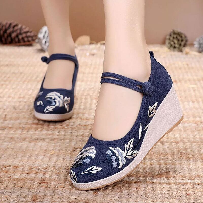 [RUIXUAN Series]★Embroidered shoes★ 2color Chinese shoes Ethnic style Tang-style Hanfu shoes Chinese clothes Size 35-40 Beige Blue Easy to match