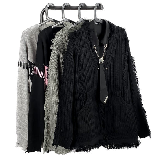 [JIEYOU Series]★Sweater★ 2color Cardigan Outerwear Tops Unisex Men's Fringe Fashion