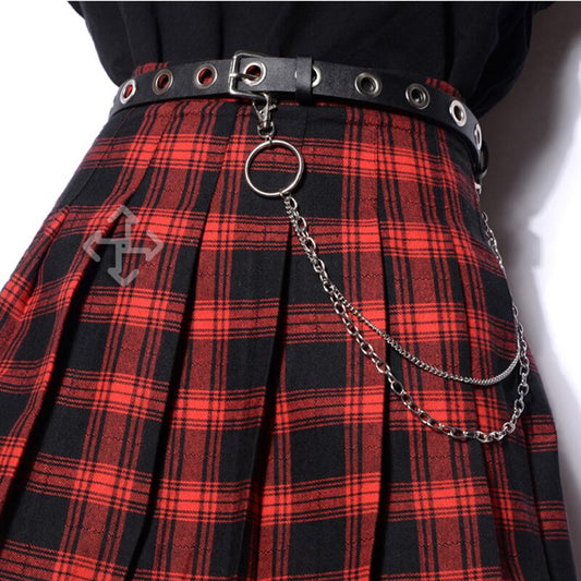 [beltgeek series] ★Belt with chain★ 3 types selection Unisex Men's Easy to match Harajuku style PU alloy