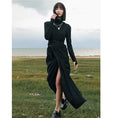 Load image into Gallery viewer, [Daiseiryusu Series] ★Skirt★ Long length slim bottoms wrap skirt sexy simple black black plain
