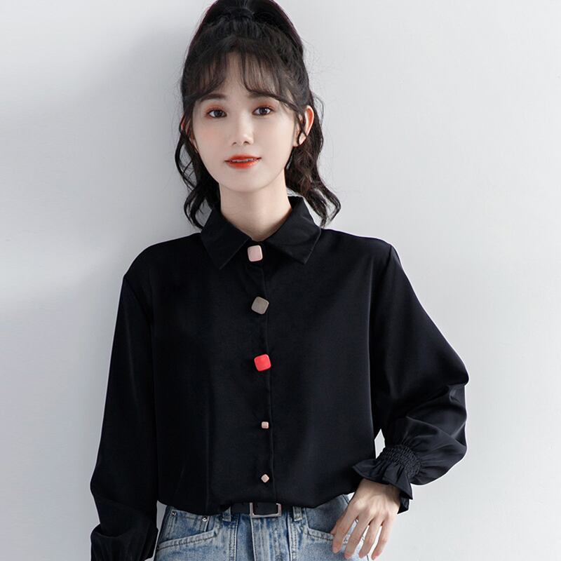 [ZISU0 Series]★Shirt★ Tops Fashion Ladies Black Commuting Office Lady Easy to match