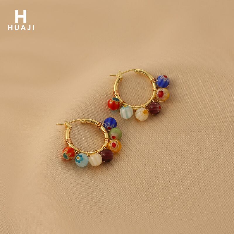 [HUAJI Series] ★Earrings★ Pair Earrings Women's Accessories Aya Color Scheme Spring Summer Cute Design