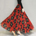 Load image into Gallery viewer, [NICHANG series] ★Floral pattern skirt★ 3 types of lengths available Large size Red Red
