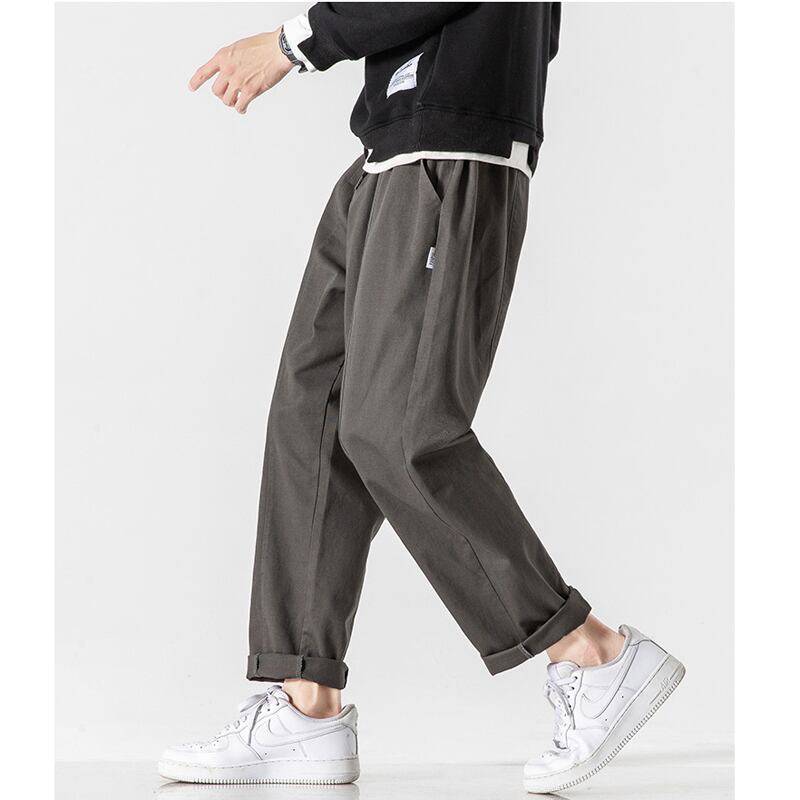 [BIGEMAN Series] ★Casual Pants★ 2color, 9/4 length bottoms, trousers, unisex, men's, large size, slimming, simple