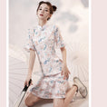 Load image into Gallery viewer, [YUEQIAO Series]★Cheongsam dress★Short length mermaid line Chinese style dress Chiffon Light pink
