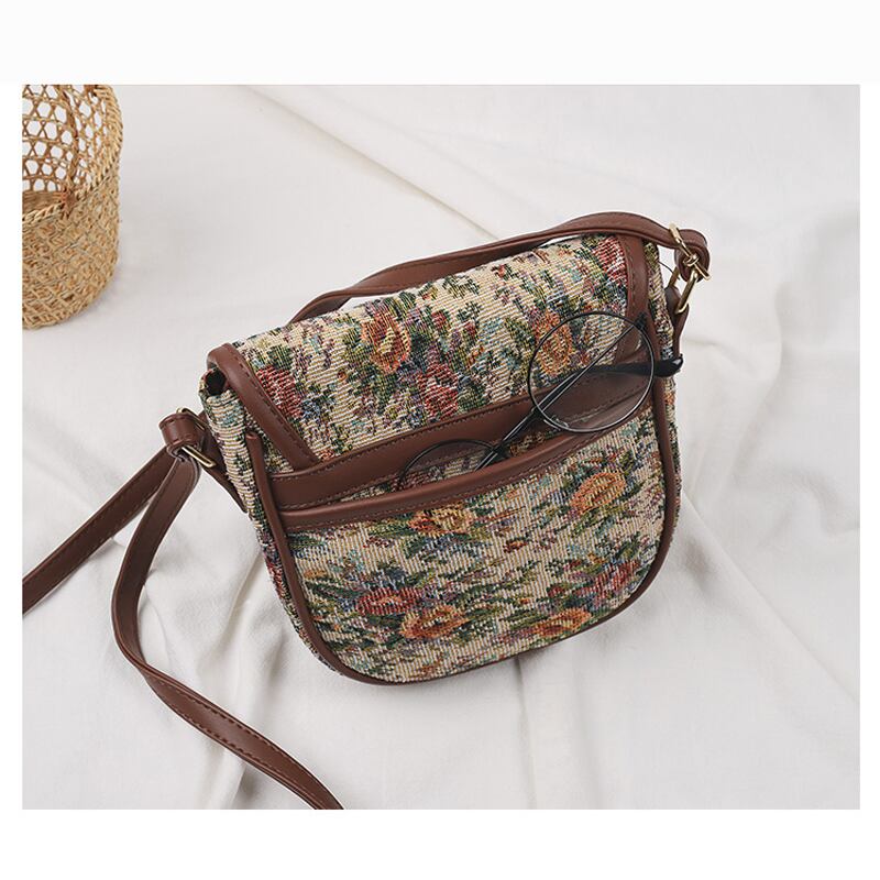 [XIAOSEN Series]★Bag★ 2color Floral Pattern Shoulder Bag Cute Date Commuting Office Lady Office Improves Temperament