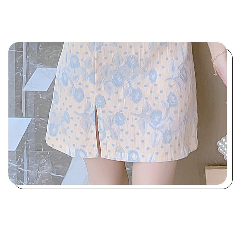 [Flower and Non-Flower Series]★China style dress★ Cheongsam dress, short length, floral pattern, lace, summer, ladies, cute