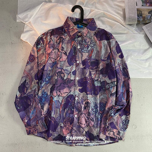 [STRAPPING Series]★Shirt★ Tops Unisex Men's Fashion Purple Purple ML XL 2XL