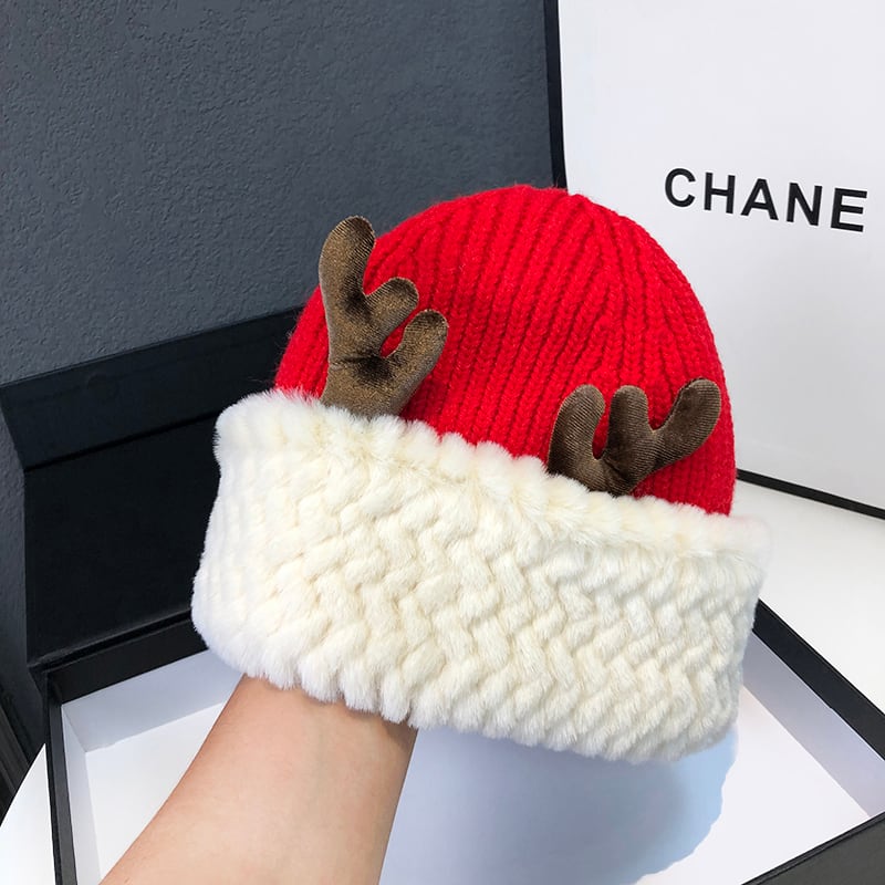 [XIANXIANG Series] ★ Hat ★ 6 colors selectable Cap Deer antler Christmas New Year Red Black White Blue