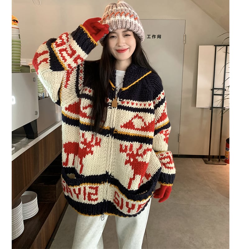 [XIAOXIN Series]★Sweater★ Tops Cardigan Outerwear Christmas Cute New Year Date