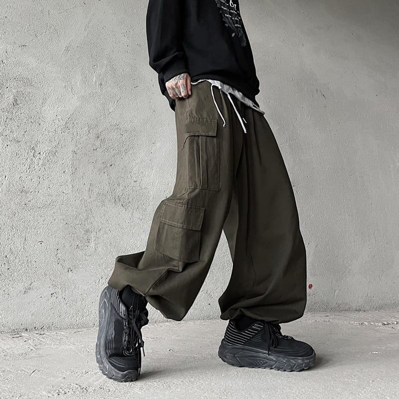 [Miyakoya Series]★Casual Pants★ 3color Brown or Green or Black Pants Bottoms Wide Pants Gaucho Pants