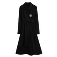 Load image into Gallery viewer, [Shojinsho Series] ★One Piece★ Irregular long sleeve dress Designed Cute Stylish Black Black
