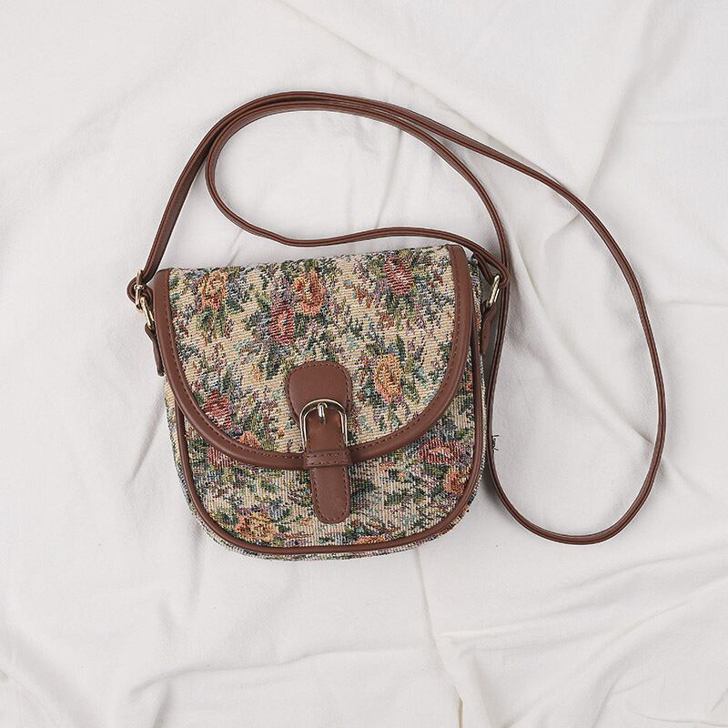 [XIAOSEN Series]★Bag★ 2color Floral Pattern Shoulder Bag Cute Date Commuting Office Lady Office Improves Temperament