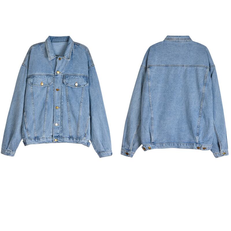 [Mikiko Series]★Denim Outer★ Jacket Coat Fashion Loose Easy to Match SML XL Blue Blue