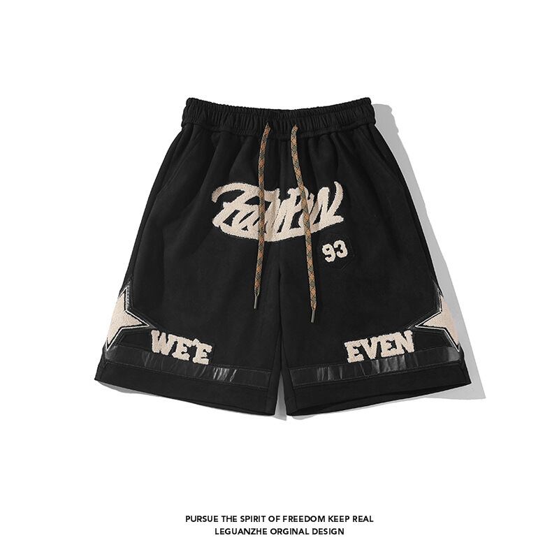 [BIGEMAN Series] ★Short pants★ 2color bottoms, short length pants, unisex, men's, large size, star pattern, sports style