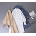 Load image into Gallery viewer, [Hangu Musume Series]★Shirt dress★3color stand neck blue light brown white blue white
