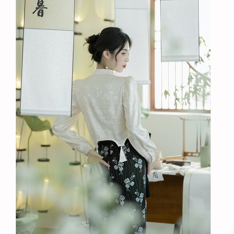 [love culture series] ★Chinese style setup★ 2-piece set Tops Skirt Slimming Chinese clothes Date SML