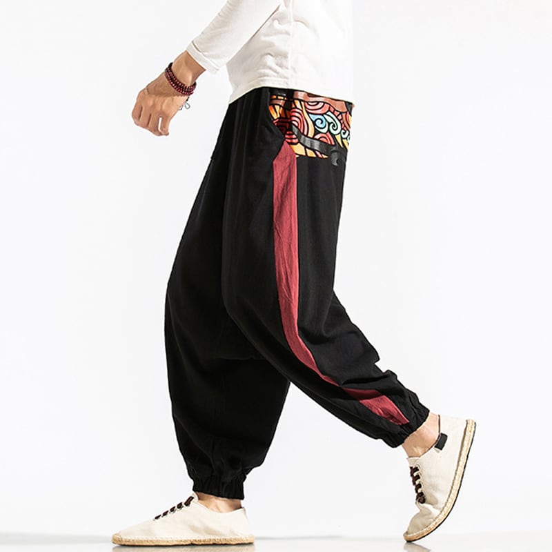 [Tsuncho Series]★China Style Pants★ 2color Casual Pants Large Size Men's Unisex Navy Black