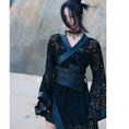 Load image into Gallery viewer, [Big Blue Dragon Series] ★Chinese style dress★ Lace openwork sexy switching black black
